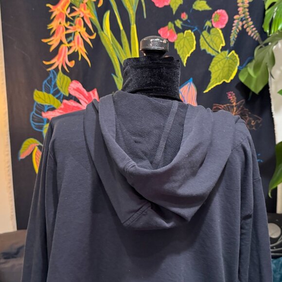 AnyBody French Terry Hooded Sweatshirt with Side Snaps, Black, XL - Picture 7 of 13